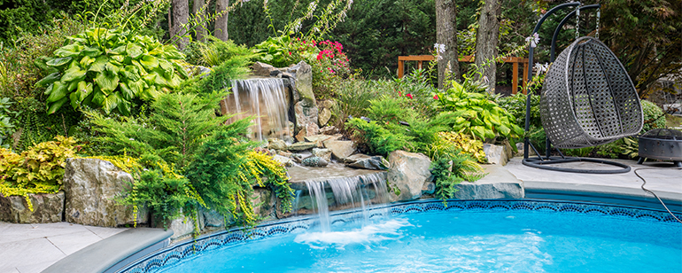 pool waterfalls